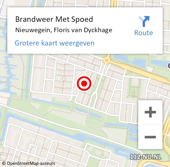 Locatie op kaart van de 112 melding: Brandweer Met Spoed Naar Nieuwegein, Floris van Dyckhage op 9 januari 2025 00:22