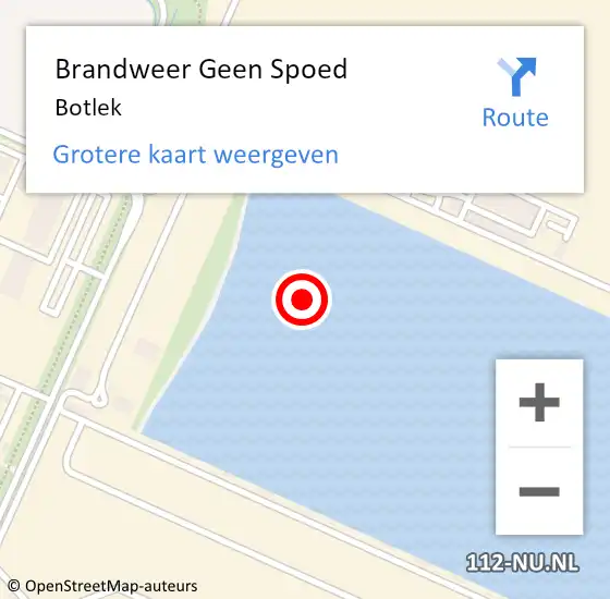 Locatie op kaart van de 112 melding: Brandweer Geen Spoed Naar Botlek op 9 januari 2025 07:50