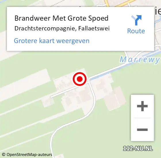 Locatie op kaart van de 112 melding: Brandweer Met Grote Spoed Naar Drachtstercompagnie, Fallaetswei op 9 januari 2025 07:56