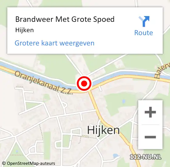 Locatie op kaart van de 112 melding: Brandweer Met Grote Spoed Naar Hijken op 19 oktober 2013 16:41