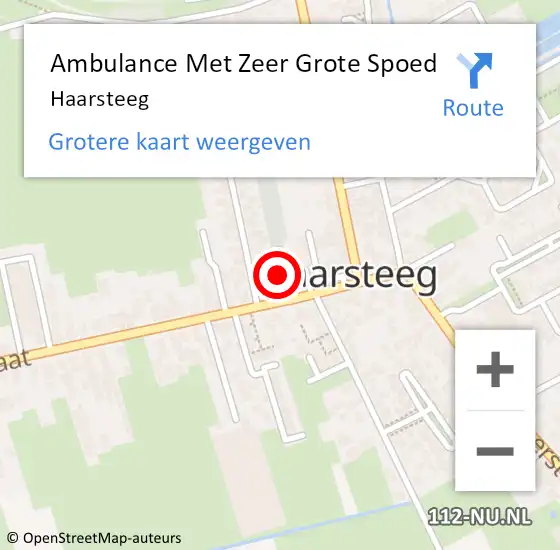 Locatie op kaart van de 112 melding: Ambulance Met Zeer Grote Spoed Naar Haarsteeg op 9 januari 2025 11:16