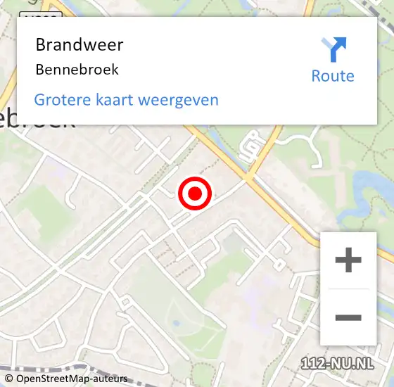 Locatie op kaart van de 112 melding: Brandweer Bennebroek op 9 januari 2025 12:24