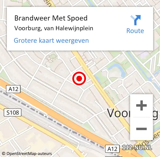 Locatie op kaart van de 112 melding: Brandweer Met Spoed Naar Voorburg, van Halewijnplein op 9 januari 2025 13:35