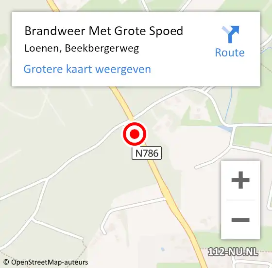 Locatie op kaart van de 112 melding: Brandweer Met Grote Spoed Naar Loenen, Beekbergerweg op 2 november 2014 12:53