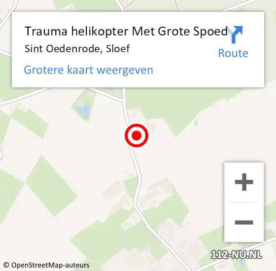 Locatie op kaart van de 112 melding: Trauma helikopter Met Grote Spoed Naar Sint Oedenrode, Sloef op 9 januari 2025 17:56