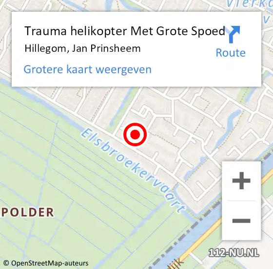 Locatie op kaart van de 112 melding: Trauma helikopter Met Grote Spoed Naar Hillegom, Jan Prinsheem op 9 januari 2025 23:40