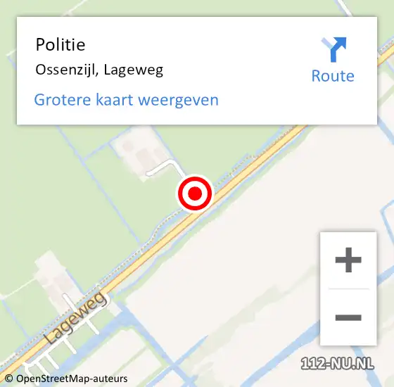 Locatie op kaart van de 112 melding: Politie Ossenzijl, Lageweg op 10 januari 2025 00:19