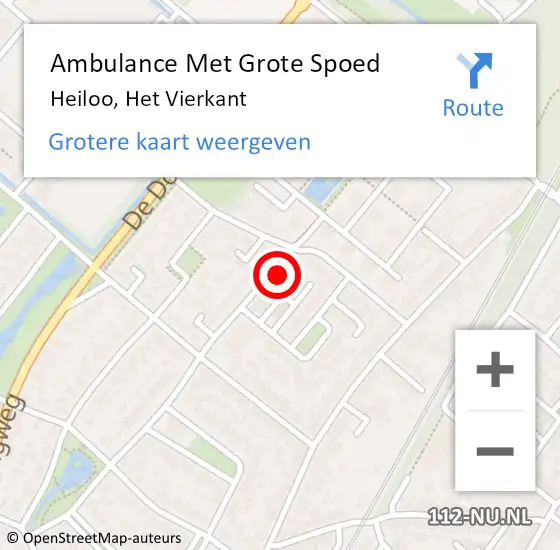 Locatie op kaart van de 112 melding: Ambulance Met Grote Spoed Naar Heiloo, Het Vierkant op 10 januari 2025 03:42