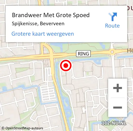 Locatie op kaart van de 112 melding: Brandweer Met Grote Spoed Naar Spijkenisse, Beverveen op 10 januari 2025 04:51