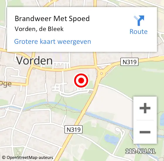 Locatie op kaart van de 112 melding: Brandweer Met Spoed Naar Vorden, de Bleek op 10 januari 2025 07:12