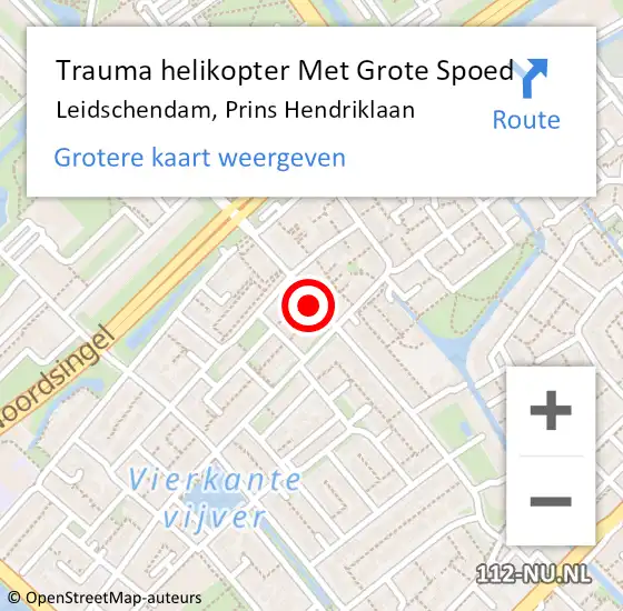 Locatie op kaart van de 112 melding: Trauma helikopter Met Grote Spoed Naar Leidschendam, Prins Hendriklaan op 10 januari 2025 08:33