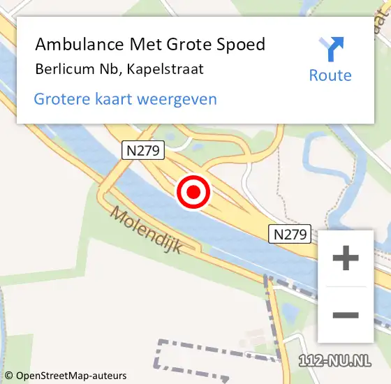 Locatie op kaart van de 112 melding: Ambulance Met Grote Spoed Naar Berlicum Nb, Kapelstraat op 2 november 2014 14:07