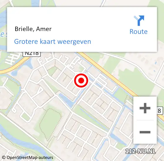 Locatie op kaart van de 112 melding:  Brielle, Amer op 10 januari 2025 09:17