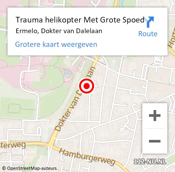 Locatie op kaart van de 112 melding: Trauma helikopter Met Grote Spoed Naar Ermelo, Dokter van Dalelaan op 10 januari 2025 09:20