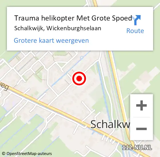 Locatie op kaart van de 112 melding: Trauma helikopter Met Grote Spoed Naar Schalkwijk, Wickenburghselaan op 10 januari 2025 13:34