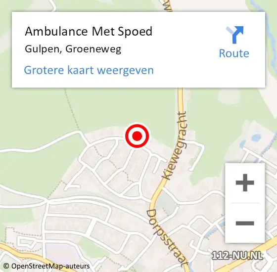 Locatie op kaart van de 112 melding: Ambulance Met Spoed Naar Gulpen, Groeneweg op 2 november 2014 15:05