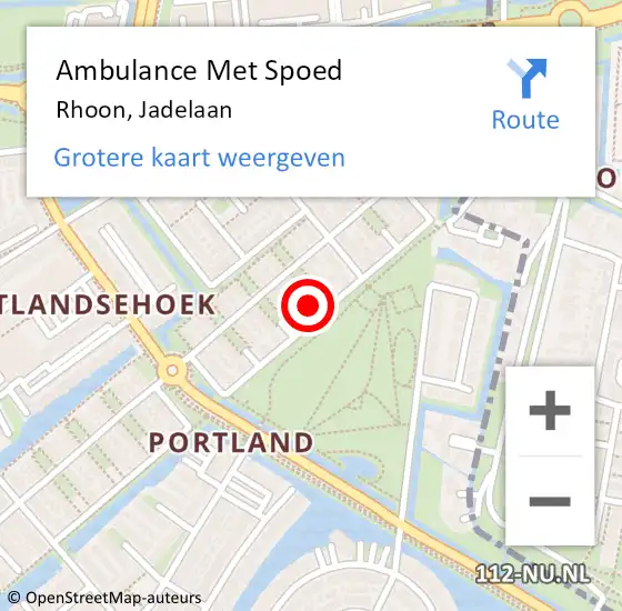 Locatie op kaart van de 112 melding: Ambulance Met Spoed Naar Rhoon, Jadelaan op 10 januari 2025 18:37