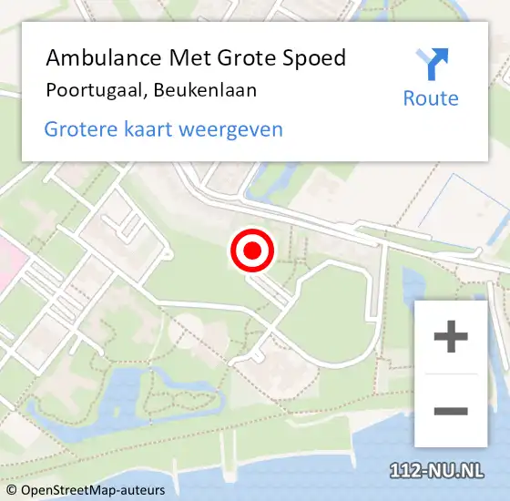 Locatie op kaart van de 112 melding: Ambulance Met Grote Spoed Naar Poortugaal, Beukenlaan op 10 januari 2025 19:56
