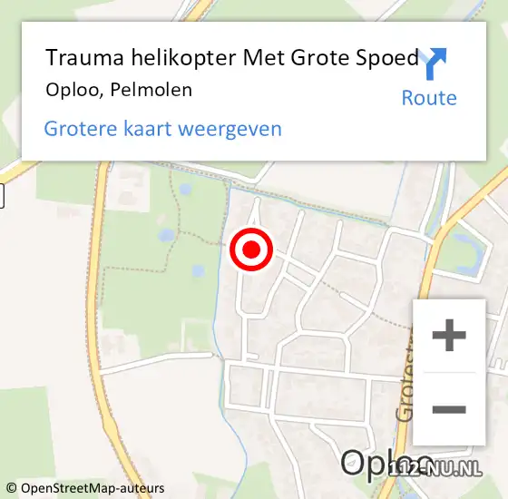 Locatie op kaart van de 112 melding: Trauma helikopter Met Grote Spoed Naar Oploo, Pelmolen op 10 januari 2025 21:13