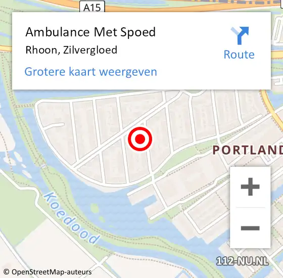Locatie op kaart van de 112 melding: Ambulance Met Spoed Naar Rhoon, Zilvergloed op 11 januari 2025 00:58