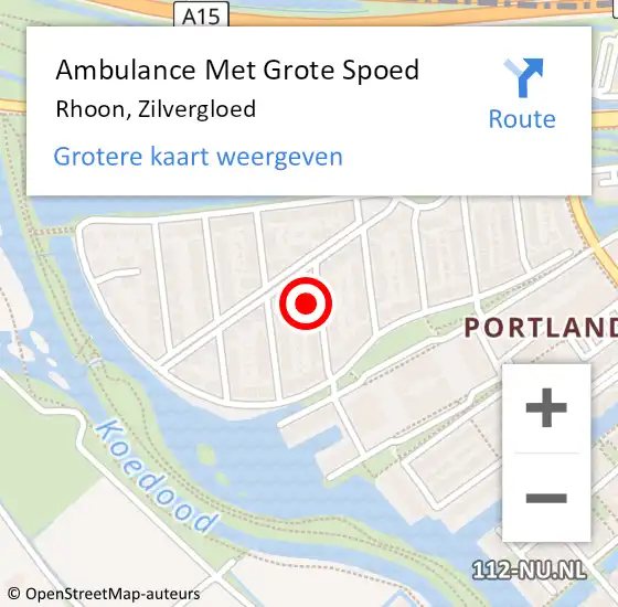 Locatie op kaart van de 112 melding: Ambulance Met Grote Spoed Naar Rhoon, Zilvergloed op 11 januari 2025 01:00