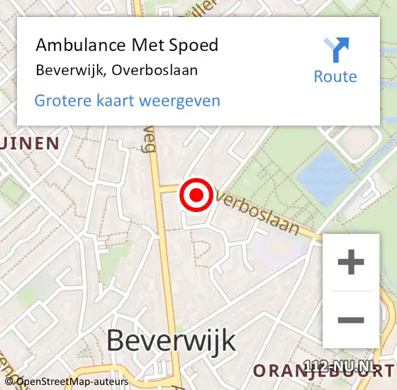 Locatie op kaart van de 112 melding: Ambulance Met Spoed Naar Beverwijk, Overboslaan op 11 januari 2025 02:59