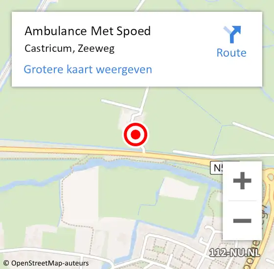 Locatie op kaart van de 112 melding: Ambulance Met Spoed Naar Castricum, Zeeweg op 11 januari 2025 09:15
