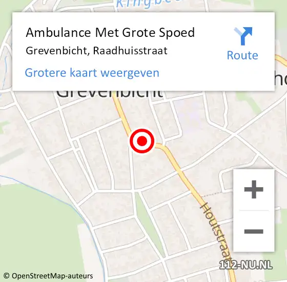 Locatie op kaart van de 112 melding: Ambulance Met Grote Spoed Naar Grevenbicht, Raadhuisstraat op 19 oktober 2013 17:12