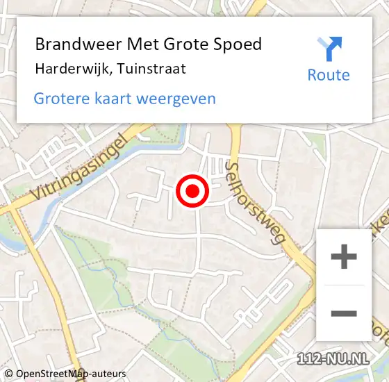 Locatie op kaart van de 112 melding: Brandweer Met Grote Spoed Naar Harderwijk, Tuinstraat op 2 november 2014 17:14