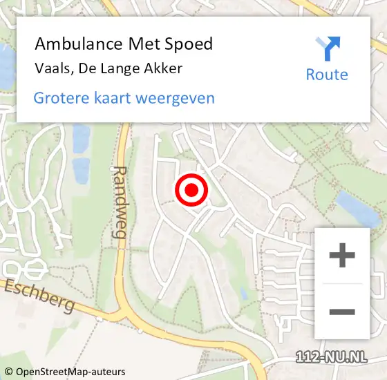 Locatie op kaart van de 112 melding: Ambulance Met Spoed Naar Vaals, De Lange Akker op 2 november 2014 17:42