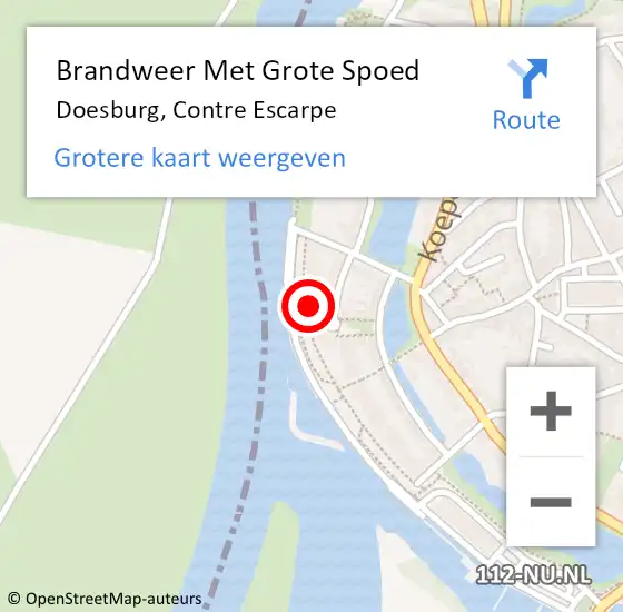 Locatie op kaart van de 112 melding: Brandweer Met Grote Spoed Naar Doesburg, Contre Escarpe op 11 januari 2025 17:18