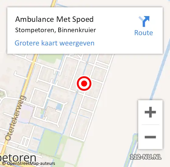 Locatie op kaart van de 112 melding: Ambulance Met Spoed Naar Stompetoren, Binnenkruier op 2 november 2014 18:57