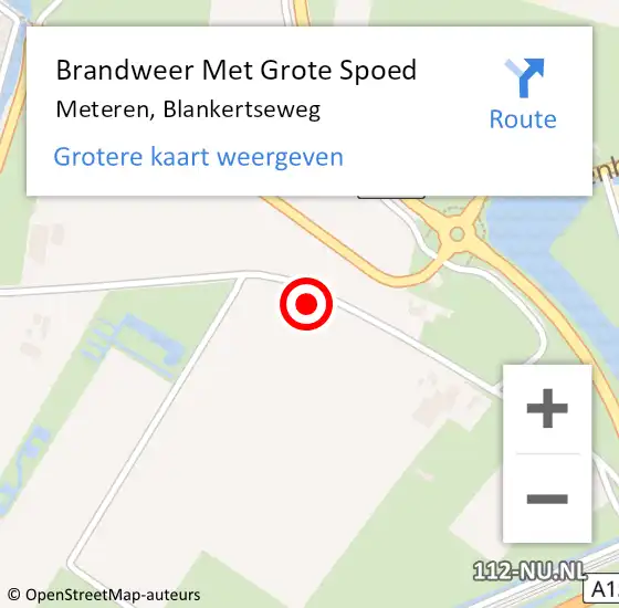 Locatie op kaart van de 112 melding: Brandweer Met Grote Spoed Naar Meteren, Blankertseweg op 2 november 2014 20:11