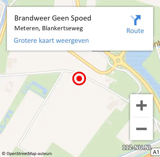 Locatie op kaart van de 112 melding: Brandweer Geen Spoed Naar Meteren, Blankertseweg op 2 november 2014 20:13