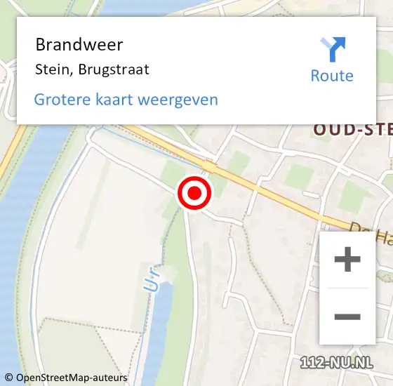 Locatie op kaart van de 112 melding: Brandweer Stein, Brugstraat op 2 november 2014 20:18