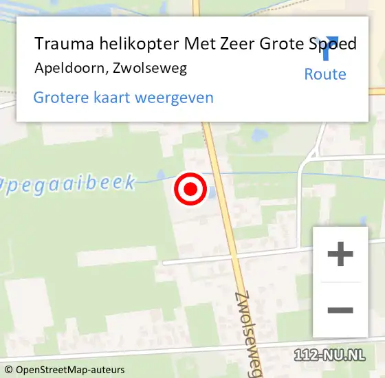 Locatie op kaart van de 112 melding: Trauma helikopter Met Zeer Grote Spoed Naar Apeldoorn, Zwolseweg op 13 januari 2025 00:29