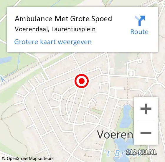 Locatie op kaart van de 112 melding: Ambulance Met Grote Spoed Naar Voerendaal, Laurentiusplein op 2 november 2014 21:19