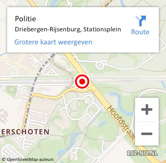 Locatie op kaart van de 112 melding: Politie Driebergen-Rijsenburg, Stationsplein op 13 januari 2025 08:46