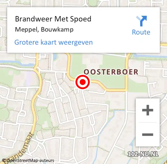 Locatie op kaart van de 112 melding: Brandweer Met Spoed Naar Meppel, Bouwkamp op 2 november 2014 22:29