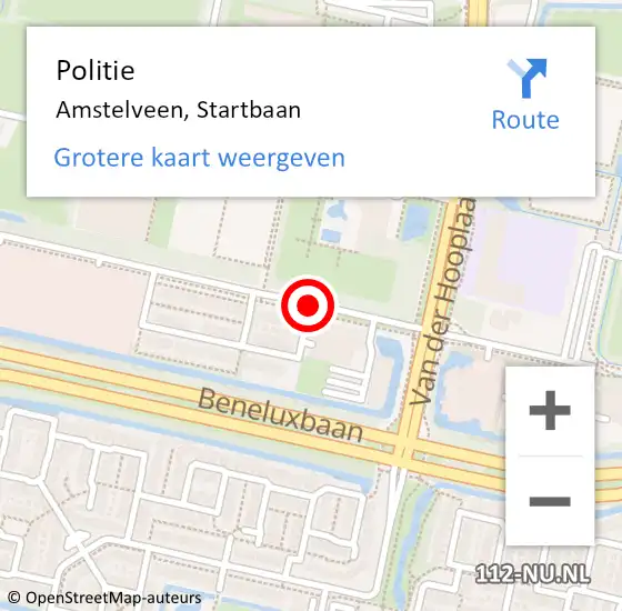 Locatie op kaart van de 112 melding: Politie Amstelveen, Startbaan op 2 november 2014 22:29