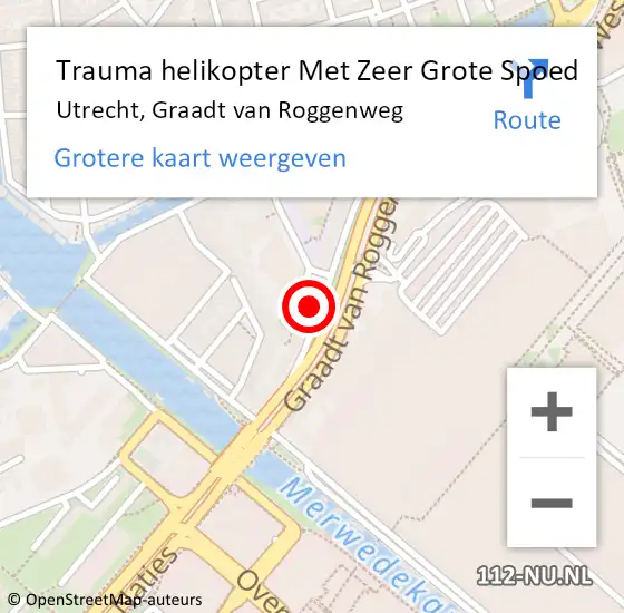 Locatie op kaart van de 112 melding: Trauma helikopter Met Zeer Grote Spoed Naar Utrecht, Graadt van Roggenweg op 13 januari 2025 19:07