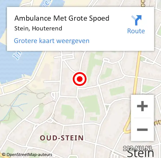 Locatie op kaart van de 112 melding: Ambulance Met Grote Spoed Naar Stein, Houterend op 3 november 2014 00:15