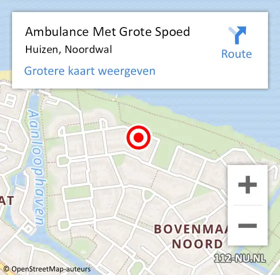 Locatie op kaart van de 112 melding: Ambulance Met Grote Spoed Naar Huizen, Noordwal op 3 november 2014 00:43