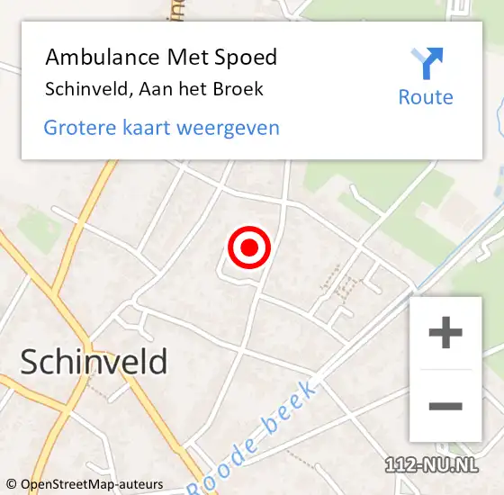 Locatie op kaart van de 112 melding: Ambulance Met Spoed Naar Schinveld, Aan het Broek op 3 november 2014 01:02