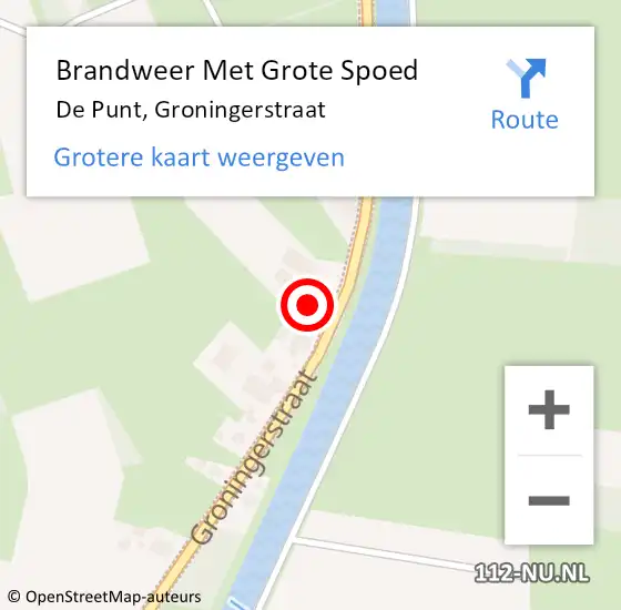 Locatie op kaart van de 112 melding: Brandweer Met Grote Spoed Naar De Punt, Groningerstraat op 3 november 2014 05:17