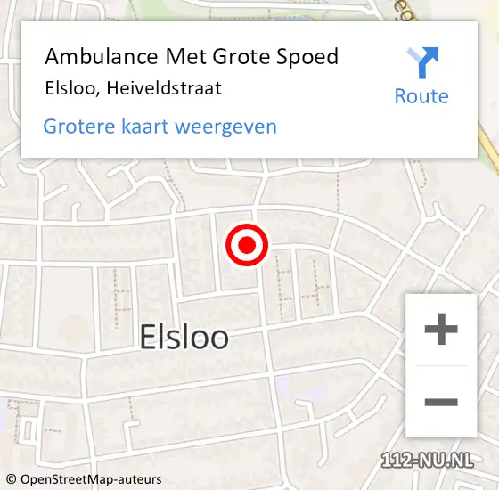 Locatie op kaart van de 112 melding: Ambulance Met Grote Spoed Naar Elsloo, Heiveldstraat op 3 november 2014 05:55