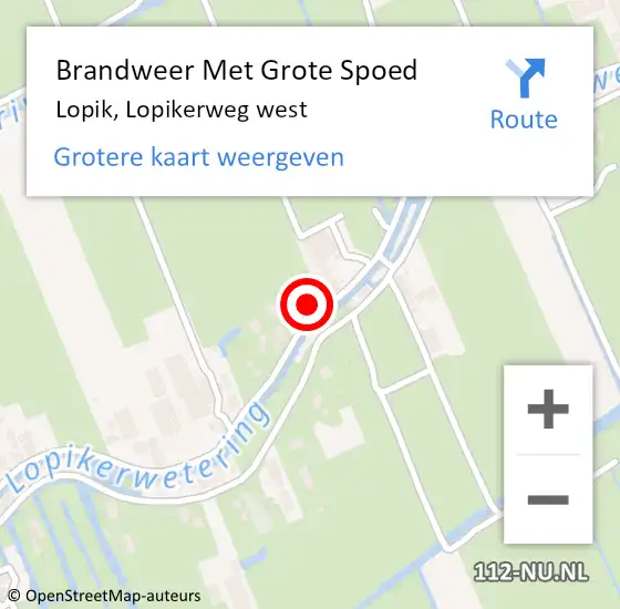Locatie op kaart van de 112 melding: Brandweer Met Grote Spoed Naar Lopik, Lopikerweg west op 14 januari 2025 18:14