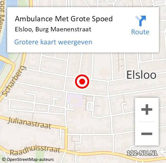 Locatie op kaart van de 112 melding: Ambulance Met Grote Spoed Naar Elsloo, Burg Maenenstraat op 19 oktober 2013 18:02