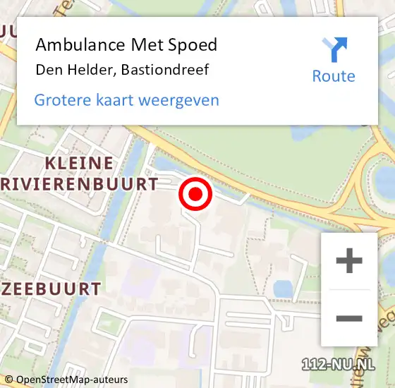 Locatie op kaart van de 112 melding: Ambulance Met Spoed Naar Den Helder, Bastiondreef op 15 januari 2025 07:26