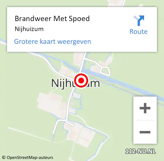 Locatie op kaart van de 112 melding: Brandweer Met Spoed Naar Nijhuizum op 3 november 2014 09:27